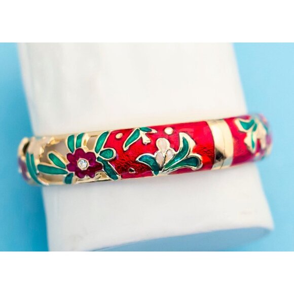 Vintage Christmas Ring Bangle Bracelet - 7 inch - N24 - Picture 2 of 3